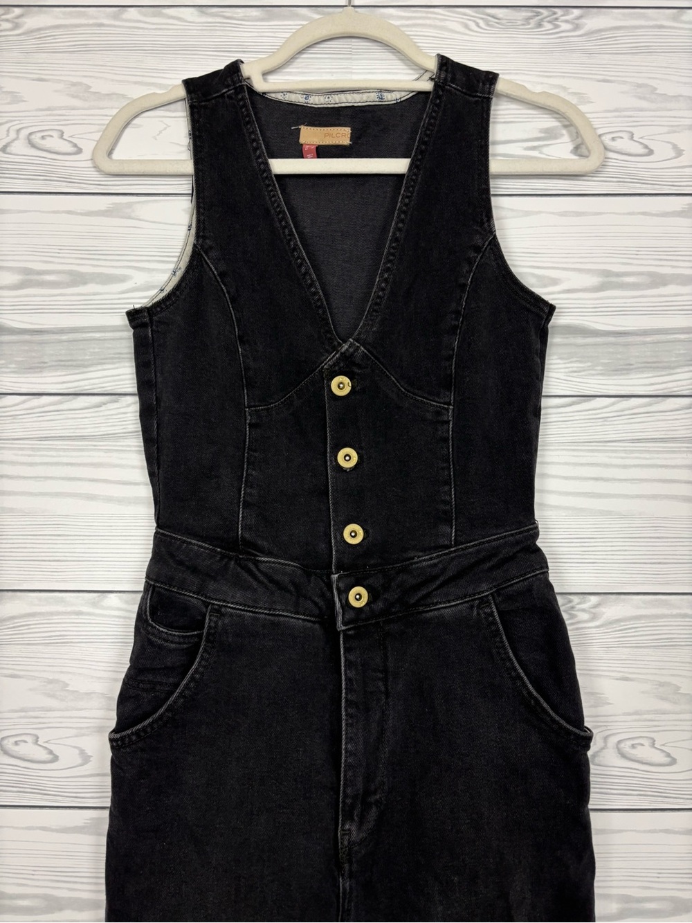 PILCRO Anthropologie Denim Jumpsuit size 6 - Picture 3 of 11